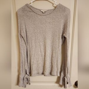 Lucky Brand Tie Sleeve Ribbed Knit Sweater